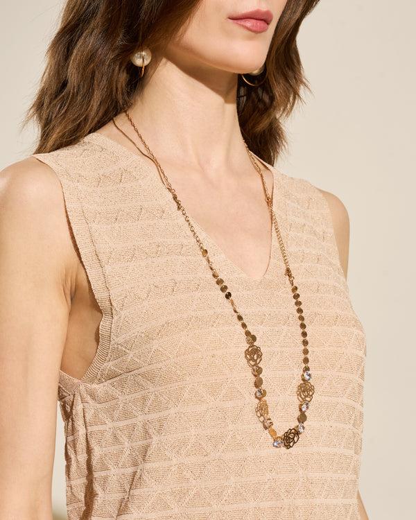 Gianfranco Ferre Textured Sleeveless Knit Top Beige