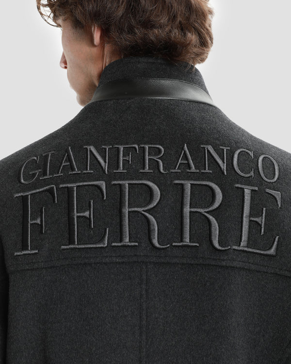 Gianfranco Ferre Two-Fastened Embroidered Coat Grey