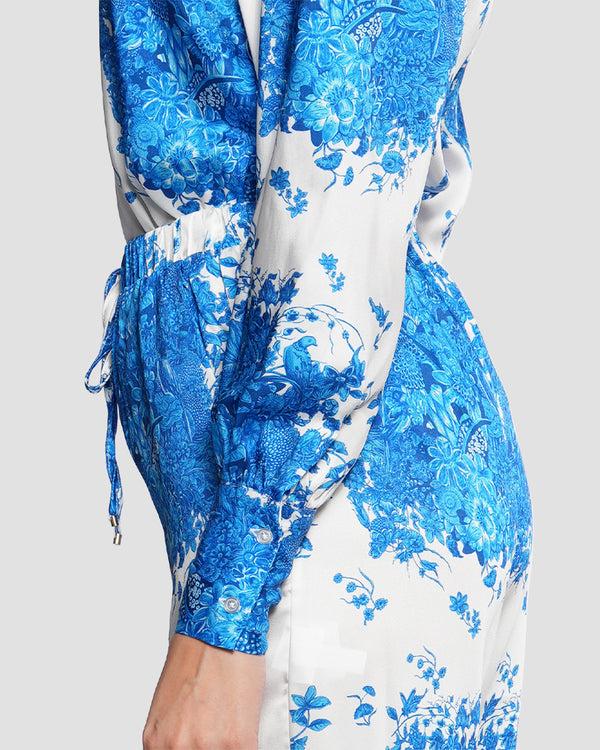 Gianfranco Ferre Vintage Floral Print Long-Sleeve Top Blue