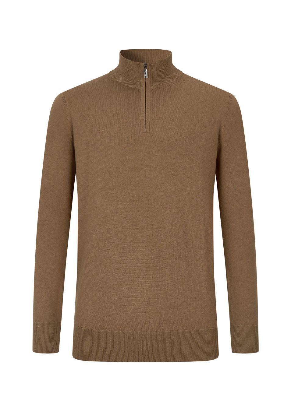 gianni feraud Cash Blend Quarter Zip Men Knitwear Rich Camel