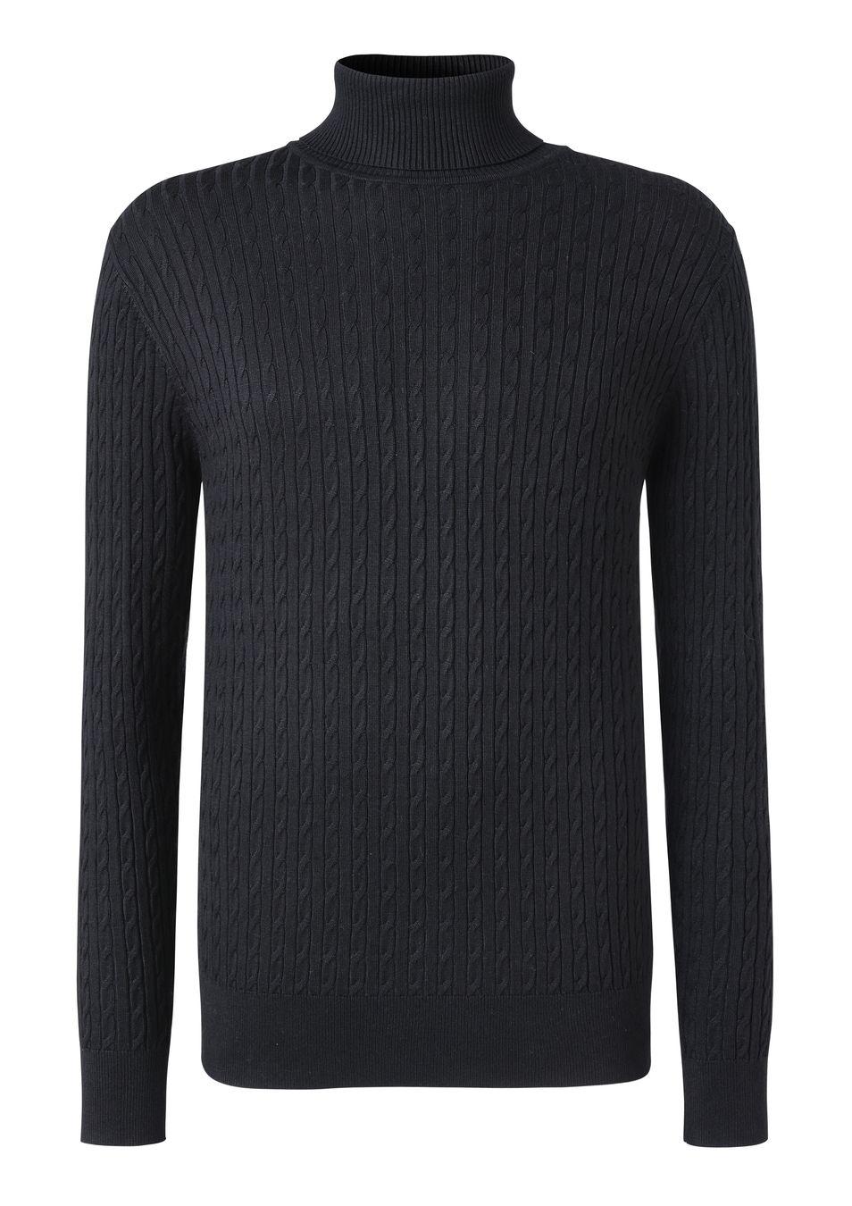 gianni feraud GF Fine Cable Roll Neck Men Knitwear Black