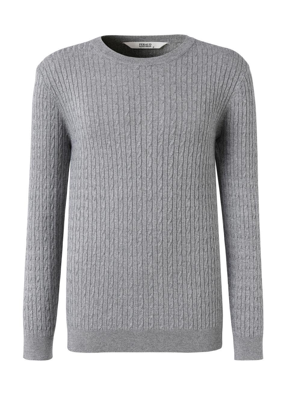 gianni feraud GF Cable Crew Men Knitwear Lt Grey