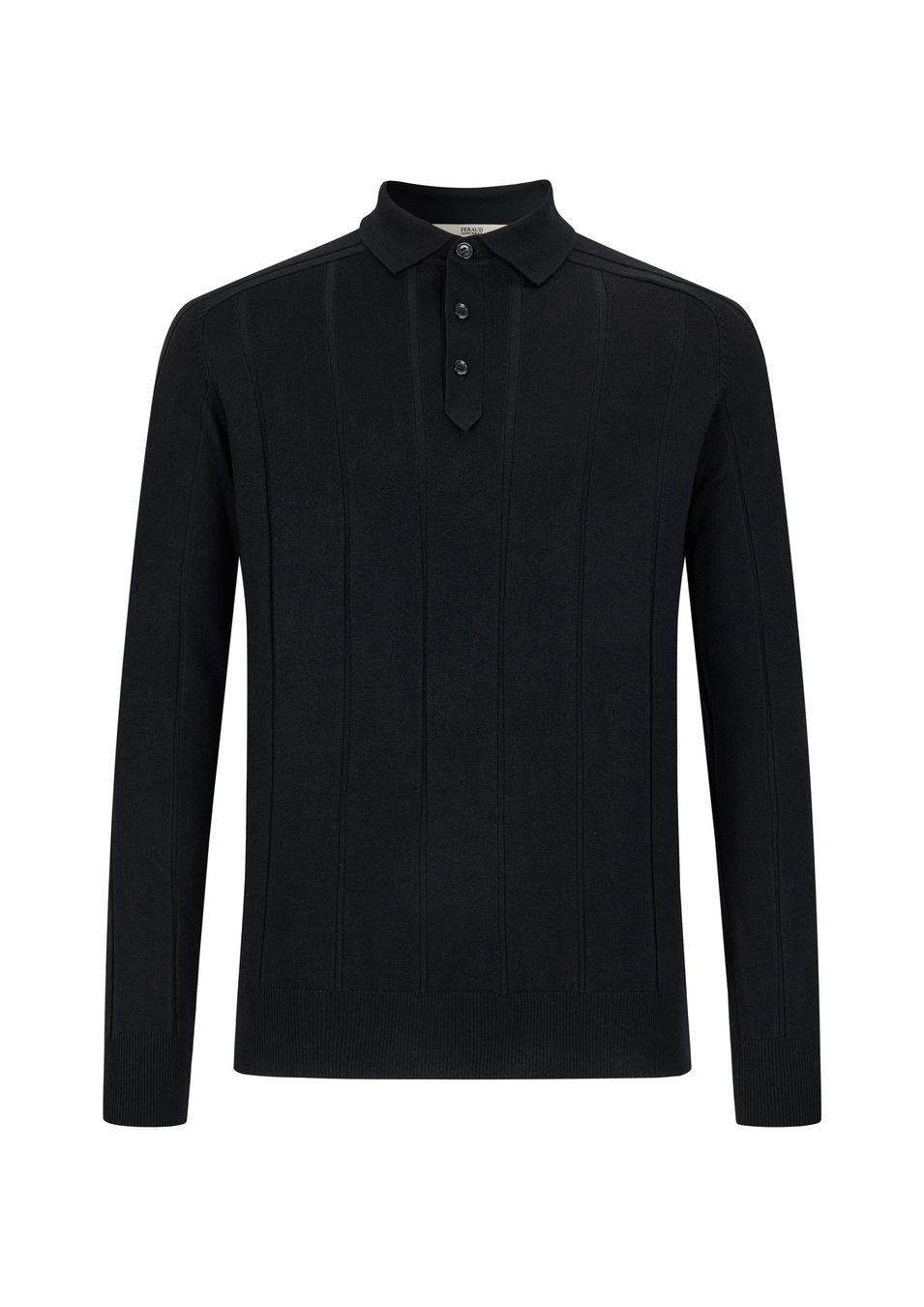 gianni feraud GF Wide Rib Polo Men Knitwear Black