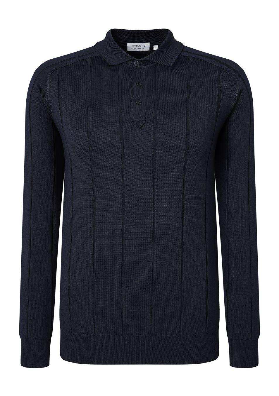 gianni feraud GF Wide Rib Polo Men Knitwear Navy