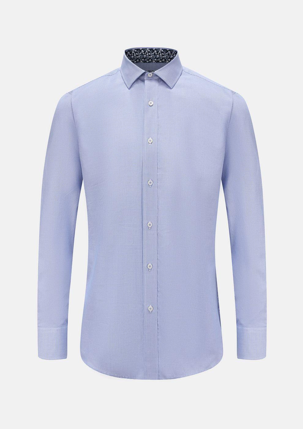 gianni feraud JC218 Men Shirts Blue Puppytooth
