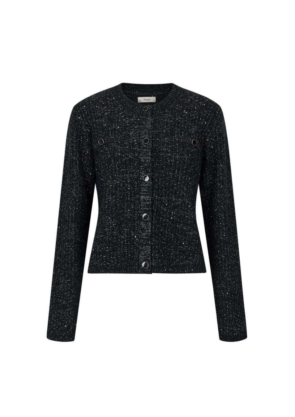 gianni feraud Serena Knitted Jacket Ladies Ladies Coats Sequin Black