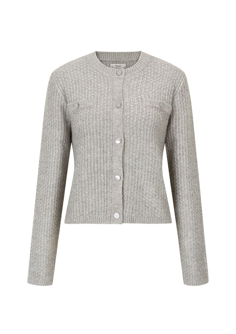 gianni feraud Serena Knitted Jacket Ladies Ladies Coats Sequin Sliver