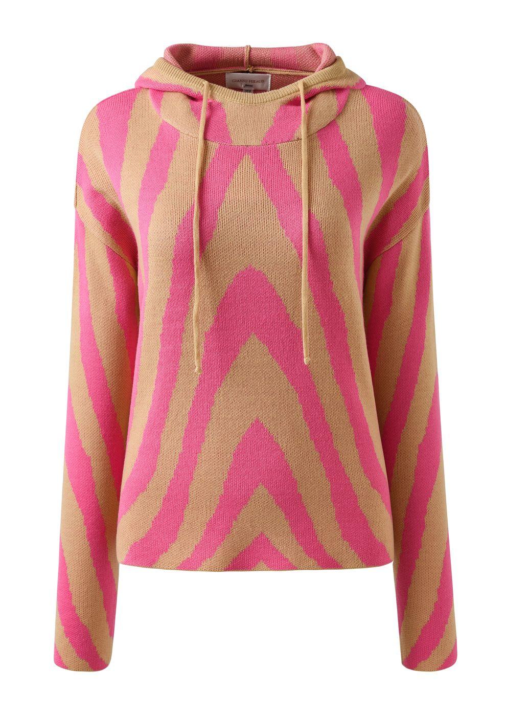 gianni feraud SWIRL HOODY Ladies Ladies Knitwear TAN MULTI