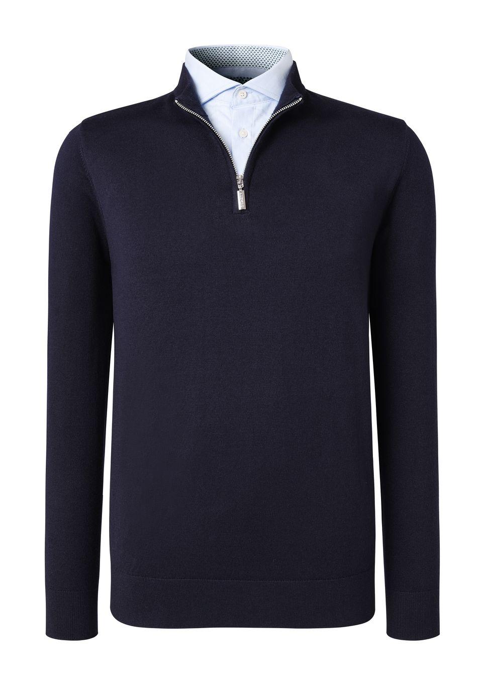 gianni feraud TwoFer 1/4 Zip Men Knitwear Navy Blue