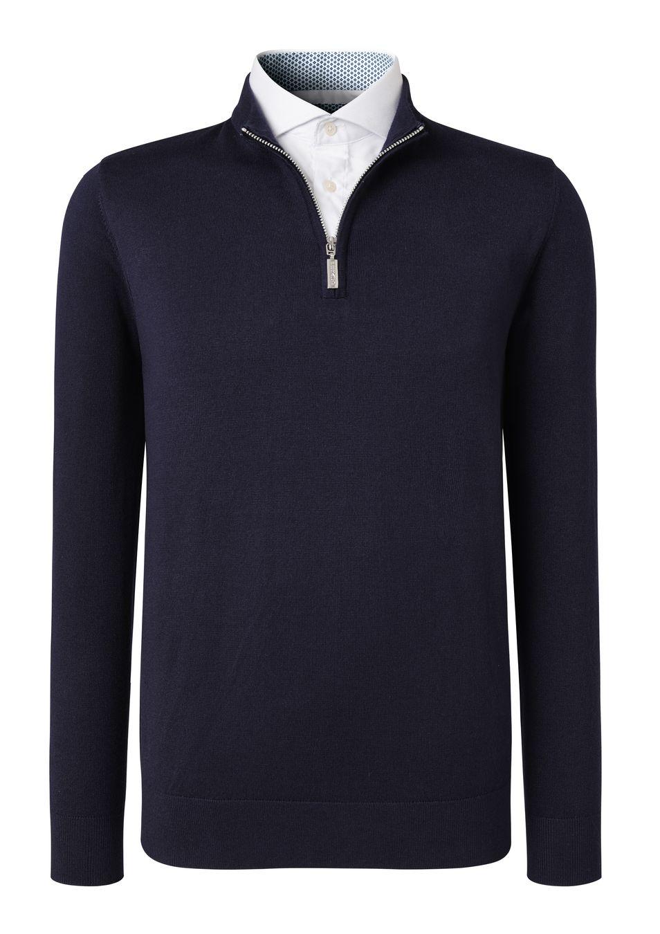 gianni feraud TwoFer 1/4 Zip Men Knitwear Navy White