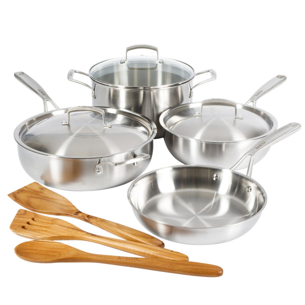 Gibson Home Babish 10 Piece Professional Tri Ply Non Toxic Pots And Pans Cookware Set