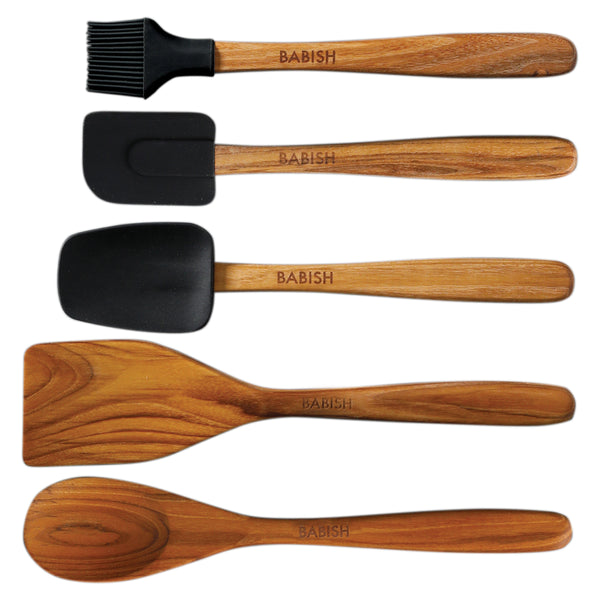 Gibson Home Babish 11 Piece Essential Wood Silicone And Stainless Steel Tool Set