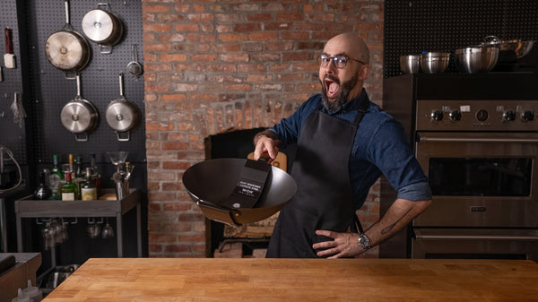 Gibson Home Babish 14-Inch Carbon Steel Flat Bottom Wok