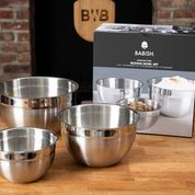 Gibson Home Babish 3 Piece Stainless Steel Mixing Bowl Set