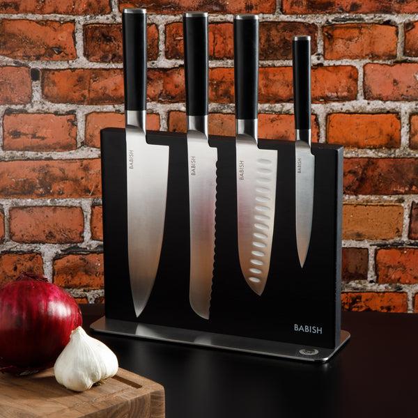Gibson Home Babish 5 Piece 1.4116 German Steel Magnetic Knife Block Set