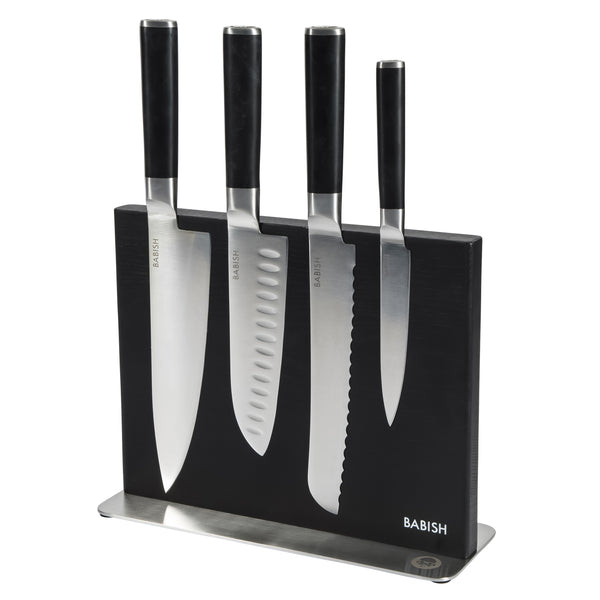 gibson home Babish 5 Piece 1.4116 German Steel Magnetic Knife Block Set
