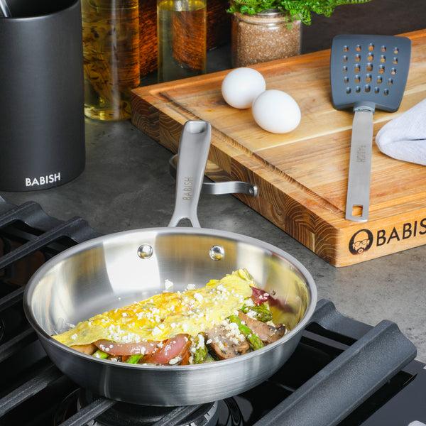 Gibson Home Babish 8 Inch Stainless Steel Triply Professional Grade Fry Pan