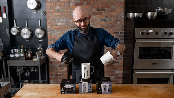 Gibson Home Babish Carving Fork And Whisk Latte Tattoo Mug 15oz