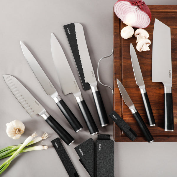 Gibson Home Babish High-Carbon 1.4116 German Steel 14 Piece Full Tang Forged Knife Set W/ Sheaths