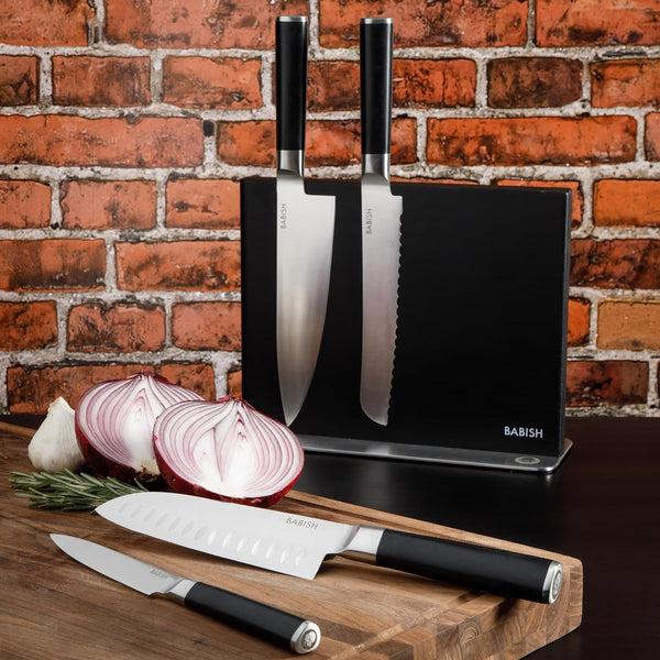 Gibson Home Babish Magnetic Knife Double Sided Block Holder (11" X 8.5" X 4") W/Anti Skid Base