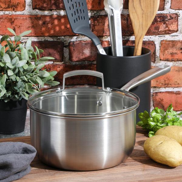 Gibson Home Babish Stainless Steel 3.5qt Triply Professional Grade Sauce Pan