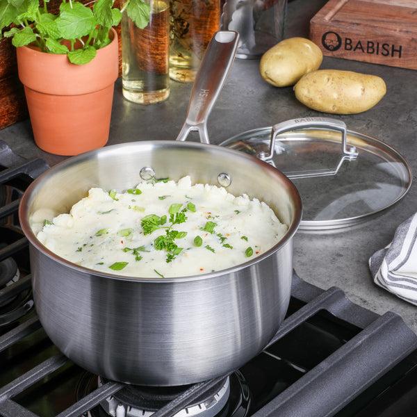 Gibson Home Babish Stainless Steel 3.5qt Triply Professional Grade Sauce Pan
