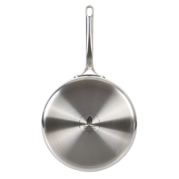 Gibson Home Bloomhouse 10 Inch Triply Stainless Steel Fry Pan W/ Lid W/ Non-Stick Non-Toxic Pro Ceramic Interior Frying Pan