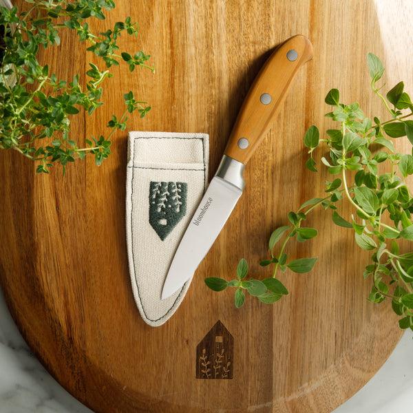 Gibson Home Bloomhouse 4 Inch German Steel Paring Knife W/ Olive Wood Forged Handle