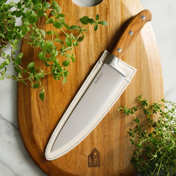 Gibson Home Bloomhouse 8 Inch German Steel Chef's Knife W/ Olive Wood Forged Handle