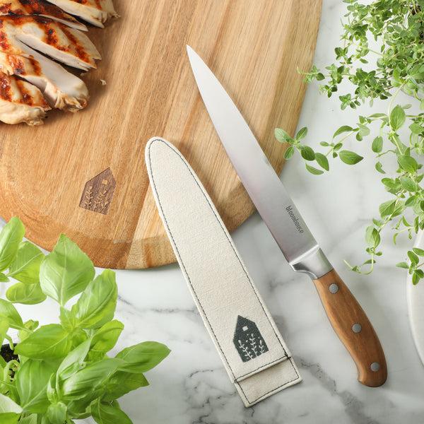 Gibson Home Bloomhouse 8 Inch German Steel Slicer Knife W/ Olive Wood Forged Handle