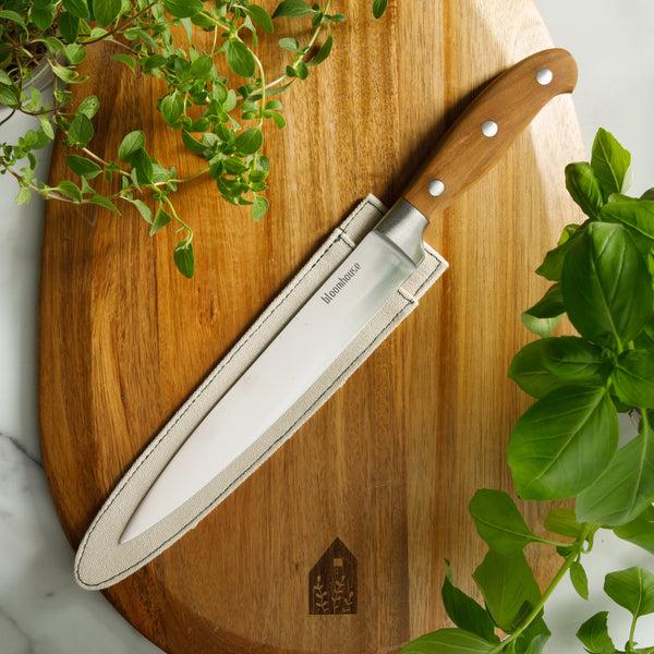 Gibson Home Bloomhouse 8 Inch German Steel Slicer Knife W/ Olive Wood Forged Handle