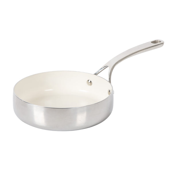 gibson home Bloomhouse 8 Inch Triply Stainless Steel Fry Pan w/ Non-Stick Non-Toxic Pro Ceramic Interior Frying Pan gibson home Bloomhouse 8 Inch Triply Stainless Steel Fry Pan w/ Non-Stick Non-Toxic Pro Ceramic Interior Frying Pan