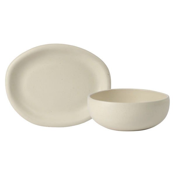 gibson home Bloomhouse Corsica Clay 2 Piece Oval Platter and Bowl Serving Set - Sea Salt White gibson home Bloomhouse Corsica Clay 2 Piece Oval Platter and Bowl Serving Set - Sea Salt White