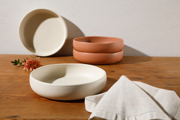 Gibson Home Bloomhouse Corsica Clay 4 Piece Dinner Pasta Meal Bowl Set