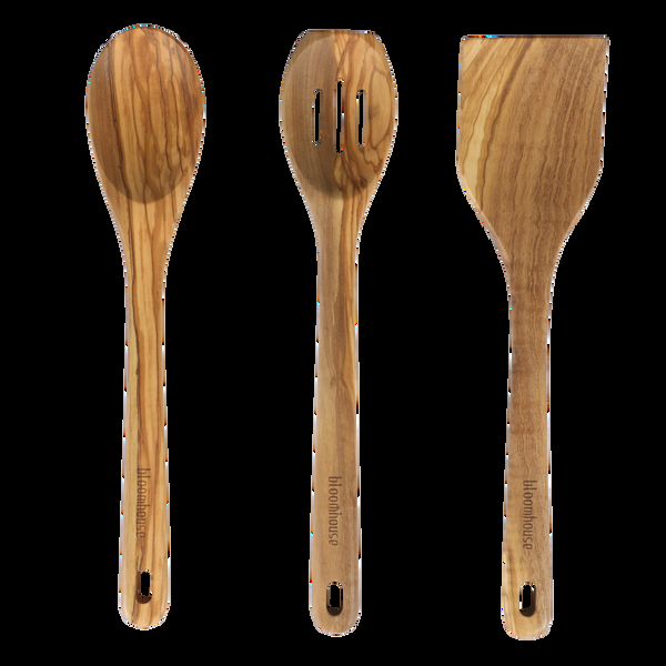 gibson home Bloomhouse Italian Olive Wood 3 Piece Extra-Large 14 Inch Turner Spoon and Slotted Spoon Set gibson home Bloomhouse Italian Olive Wood 3 Piece Extra-Large 14 Inch Turner Spoon and Slotted Spoon Set