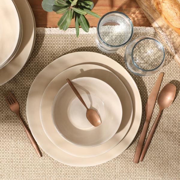 Gibson Home Bloomhouse Montecito Breeze 16 Piece (Service For 4) Double Plates And Bowls Stoneware Reactive Glaze Dinnerware Set