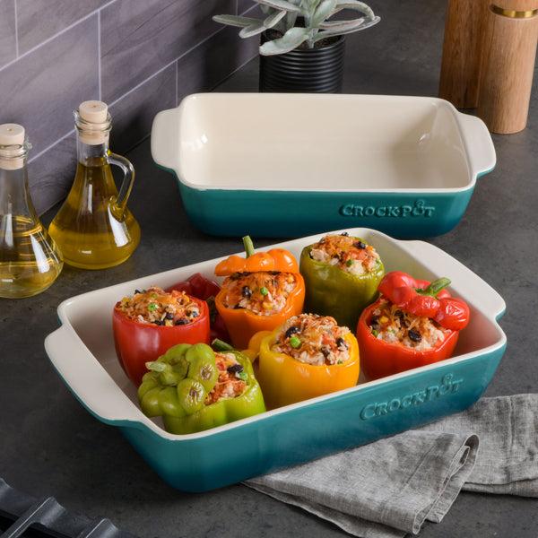 Gibson Home Crock Pot 2-Piece Ceramic Artisan Bakeware Set (2.5 Qt & 3.5 Qt)