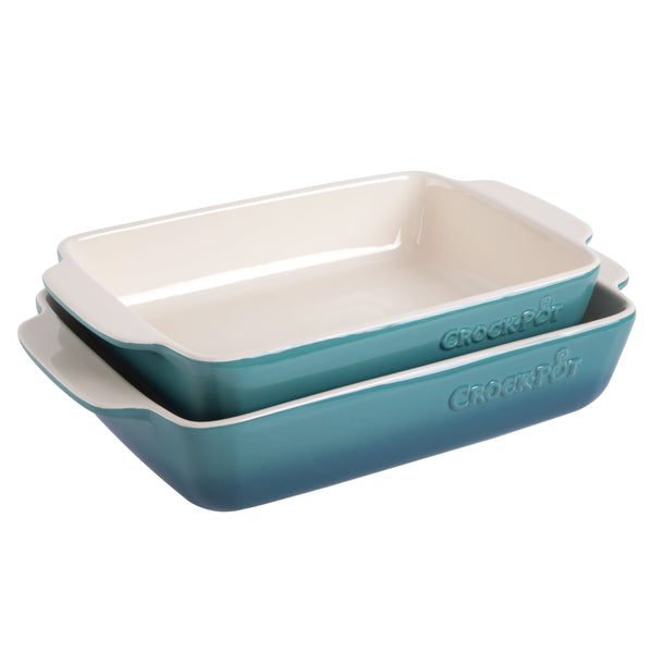 Gibson Home Crock Pot 2-Piece Ceramic Artisan Bakeware Set (2.5 Qt & 3.5 Qt)