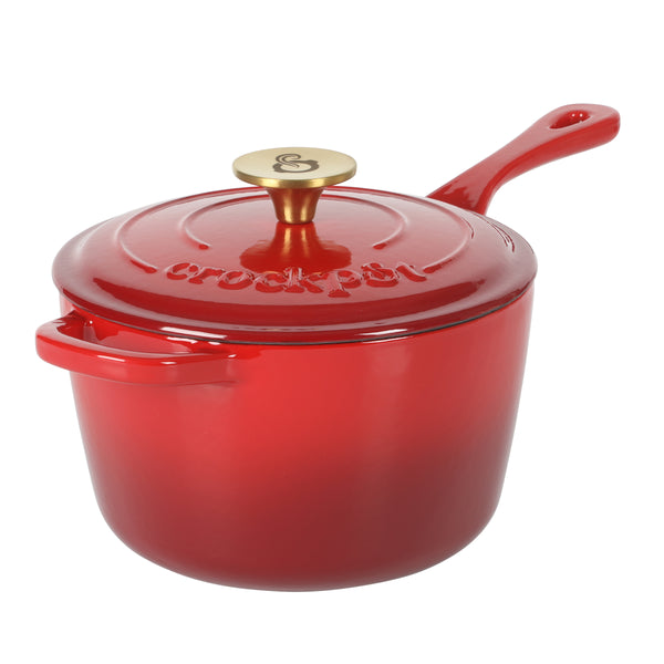 gibson home Crock-Pot 3 Qt Enamel Cast Iron Sauce Pan W/Lid gibson home Crock-Pot 3 Qt Enamel Cast Iron Sauce Pan W/Lid