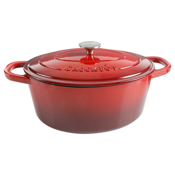gibson home Crock Pot Artisan 7-Quart Oval Enameled Cast Iron Dutch Oven