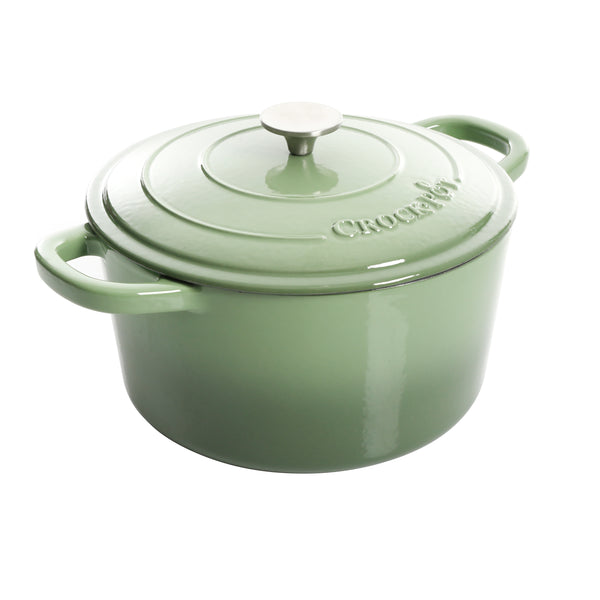 gibson home Crock Pot Artisan 7-Quart Round Enameled Cast Iron Dutch Oven