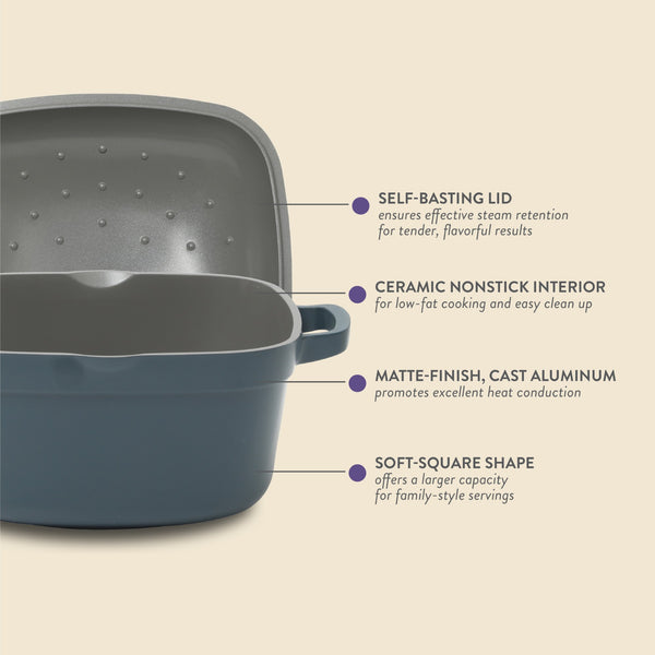 Gibson Home Crock-Pot Northvale Cast Aluminum Lightweight Durable 5.2 Quart Heavy Duty Dutch Oven Pot With Lid Oven Safe Dual Handles