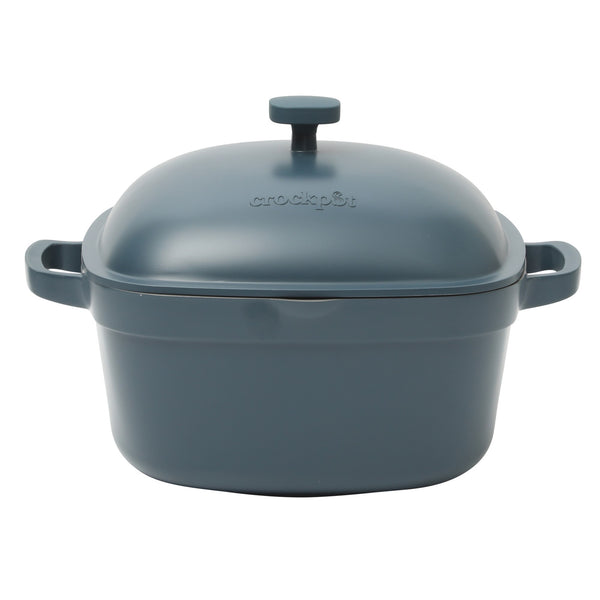 gibson home Crock-Pot Northvale Cast Aluminum Lightweight Durable 5.2 Quart Heavy Duty Dutch Oven Pot With Lid Oven Safe Dual Handles