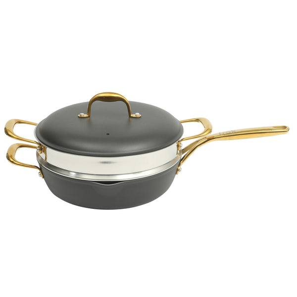 Gibson Home Frok 10 Piece Pots And Pans 4MM Thick Quick Heat Aluminum Cookware Set W/ Premium PFA Free Ceramic Nonstick Interior & Heat Resistant Exterior - Induction