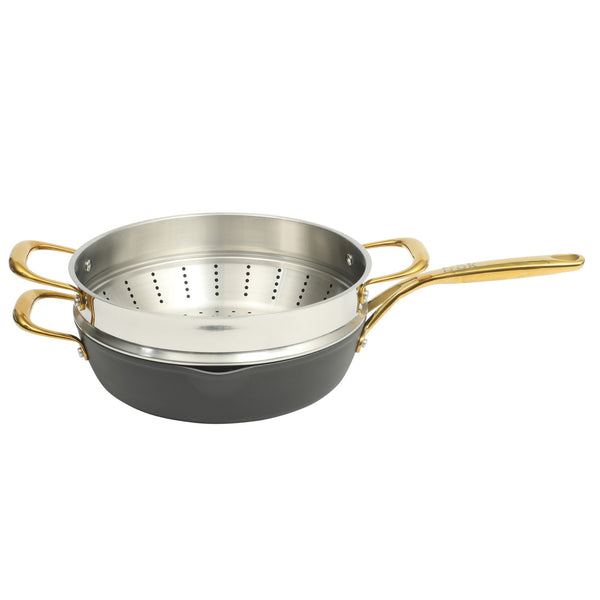 Gibson Home Frok 10 Piece Pots And Pans 4MM Thick Quick Heat Aluminum Cookware Set W/ Premium PFA Free Ceramic Nonstick Interior & Heat Resistant Exterior - Induction