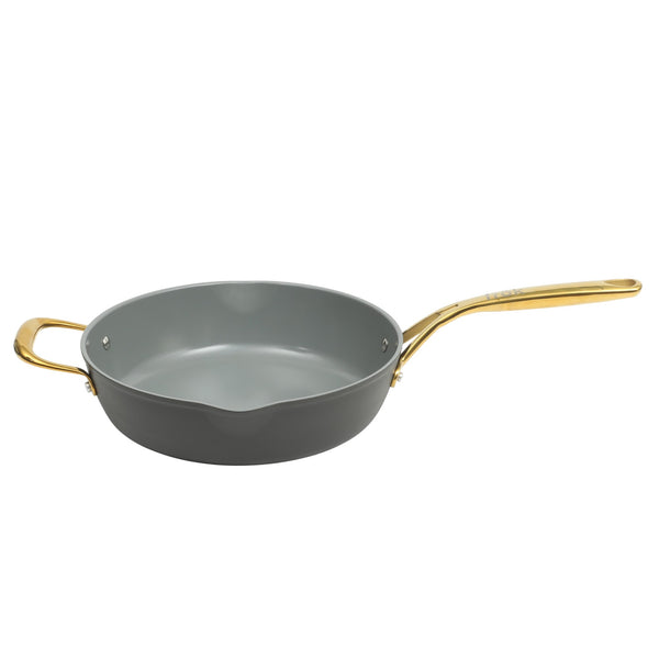 Gibson Home Frok 10 Piece Pots And Pans 4MM Thick Quick Heat Aluminum Cookware Set W/ Premium PFA Free Ceramic Nonstick Interior & Heat Resistant Exterior - Induction