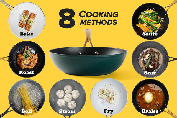 Gibson Home Frok 11" All-In-One Exclusive Non-Stick Fry Pan Meets Wok W/ Lid