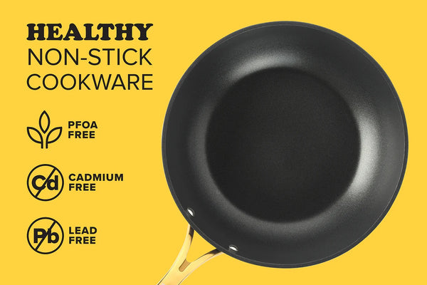Gibson Home Frok 11" All-In-One Exclusive Non-Stick Fry Pan Meets Wok W/ Lid