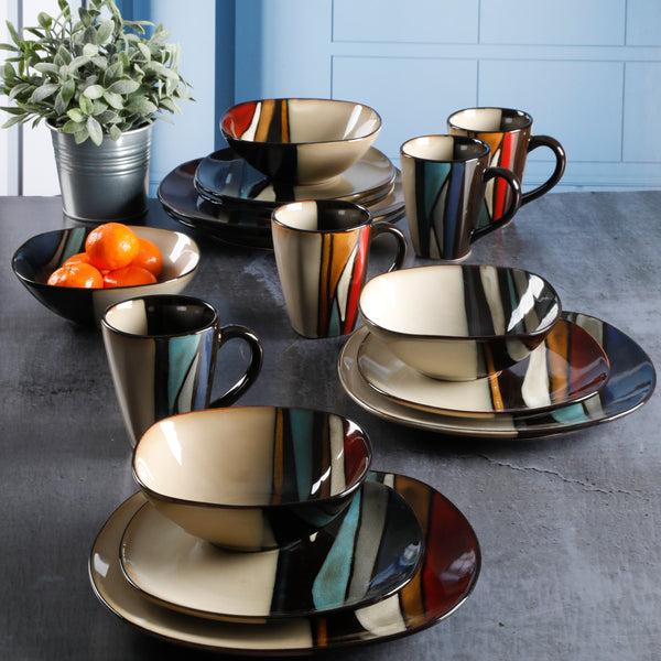 Gibson Home Gibson Elite Althea 16-Piece Stoneware Reactive Dinnerware Set