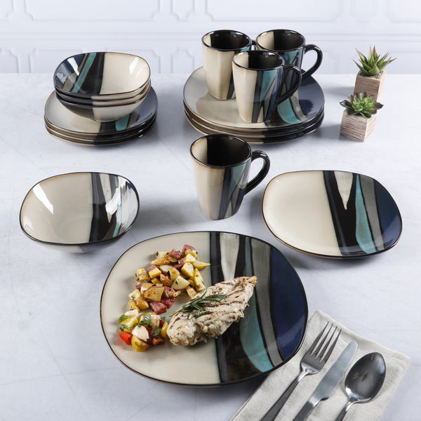 Gibson Home Gibson Elite Althea 16-Piece Stoneware Reactive Dinnerware Set